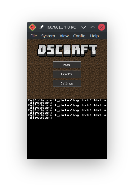 DS-Craft title screen.